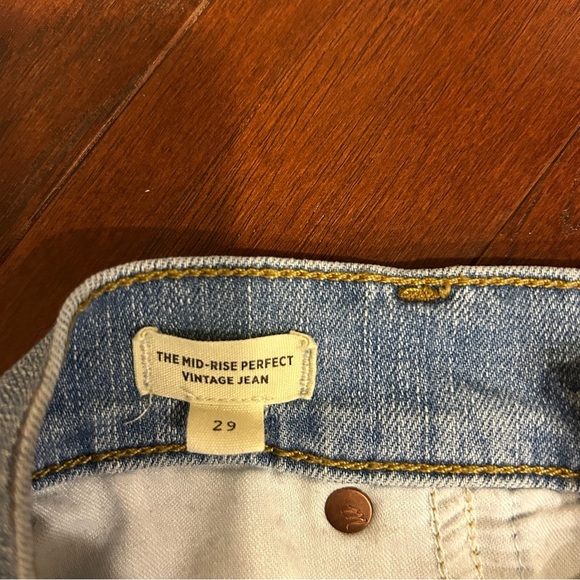 Madewell The Mid-Rise Perfect Vintage Denim Jeans size 29 light wash denim - Picture 9 of 9
